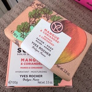 Yves Rocher Solid Shower Gel - Pink with Green and Yellow Accents